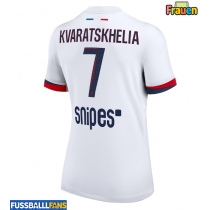 Paris Saint-Germain Khvicha Kvaratskhelia #7 Auswärtstrikot Frauen 2025-26 Kurzarm